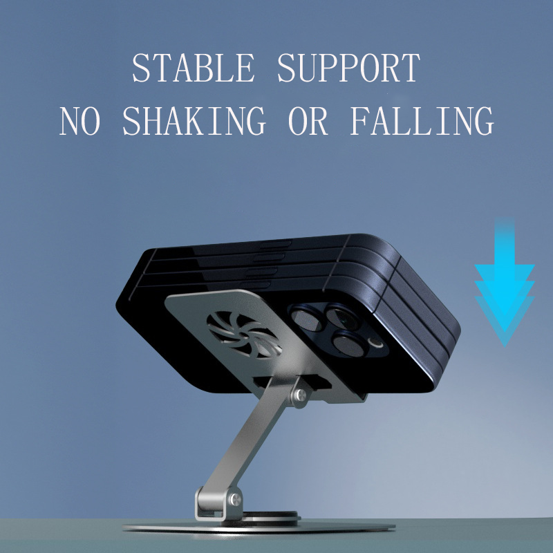 Foldable rotating carbon steel desktop mobile phone stand custom made