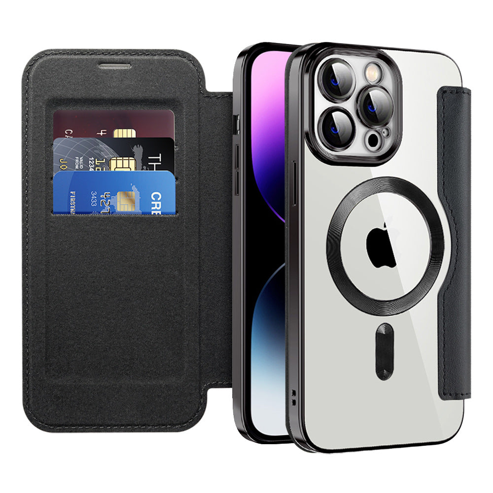 iPhone15 wireless charging phone case Apple protective cover card ultra-thin phone case transparent