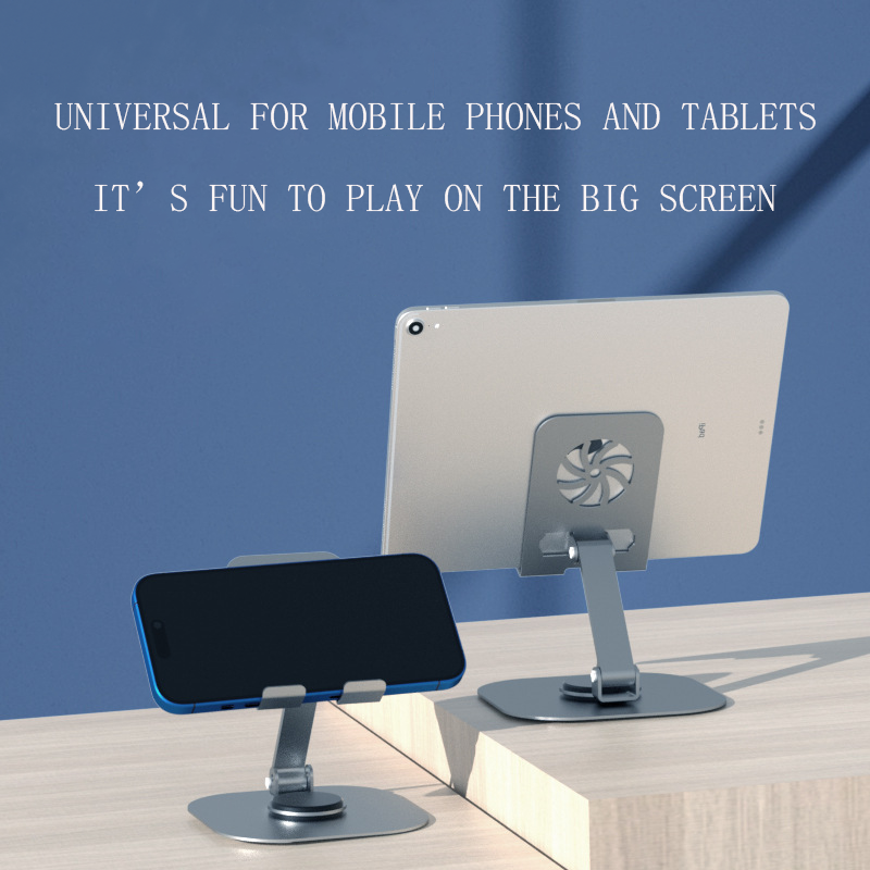 Foldable rotating carbon steel desktop mobile phone stand custom made