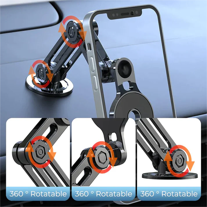 Universal 360° PRO, Robotic Arm Magnetic Car Phone Holder-