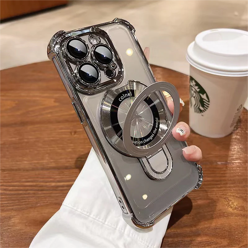 Apple 15 four-corner anti-fall airbag magnetic phone case is suitable for Apple13 14 15 series