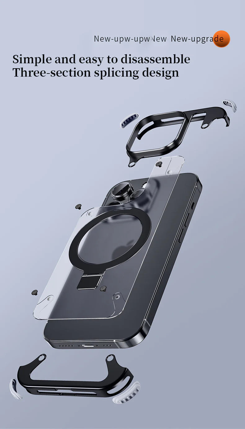 Magsafe magnetic matte phone case, frameless air bag, anti-fall, comes with small stand Suitable for iPhone 15 14